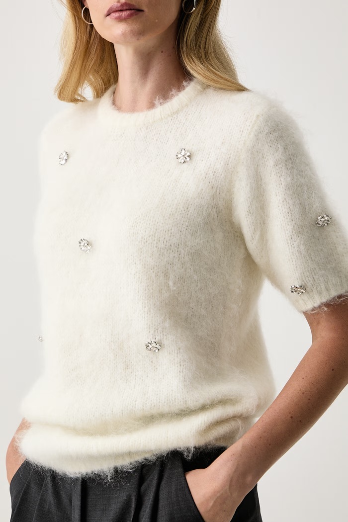 Sweter damski z wełną RELYON Silvian Heach GPA26417MA beżowy