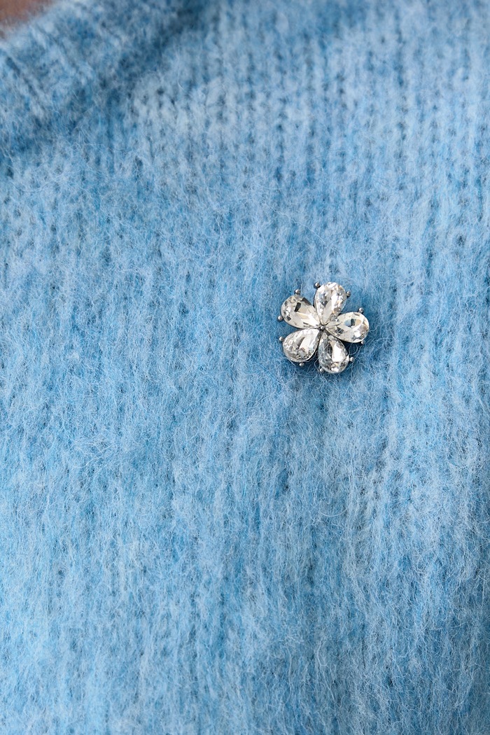 Sweter damski z wełną RELYON Silvian Heach niebieski GPA26417MA