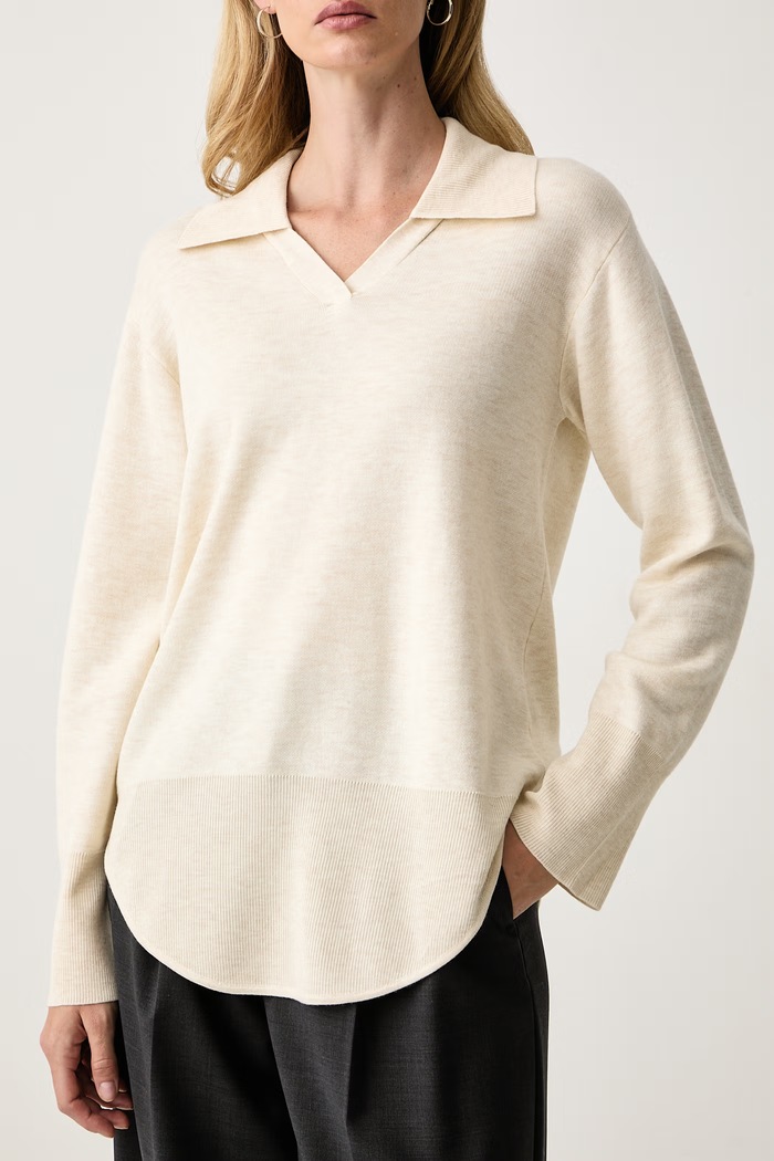Sweter damski z wełną LUREAN Silvian Heach GPA26333MA beżowy