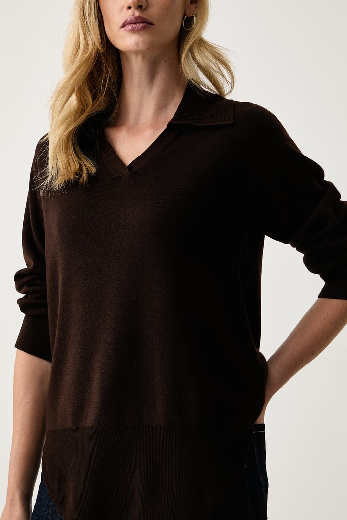 Sweter damski z wełną LUREAN Silvian Heach GPA26333MA brązowy