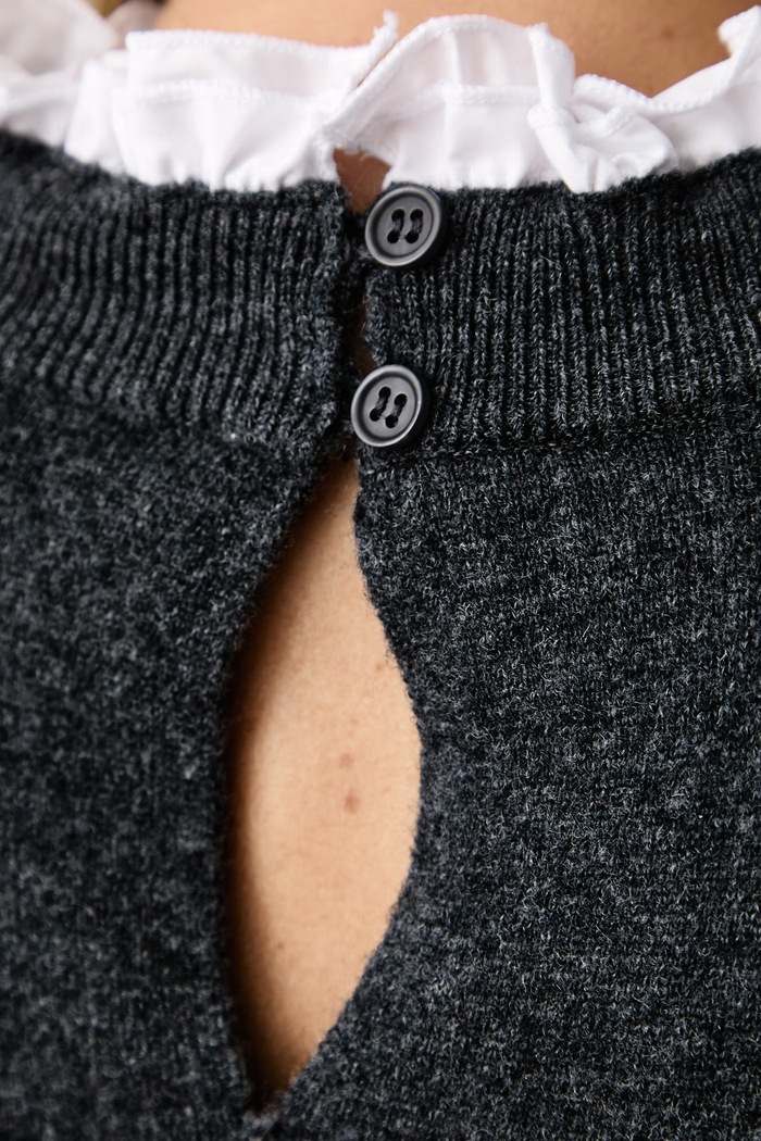 Sweter damski z wełną TEAFA Silvian Heach szary GPA26306MA