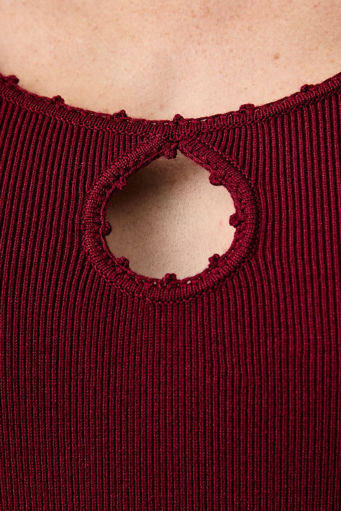 Sweter damski z wiskozą LIOREN Silvian Heach bordowy GPA26317MA