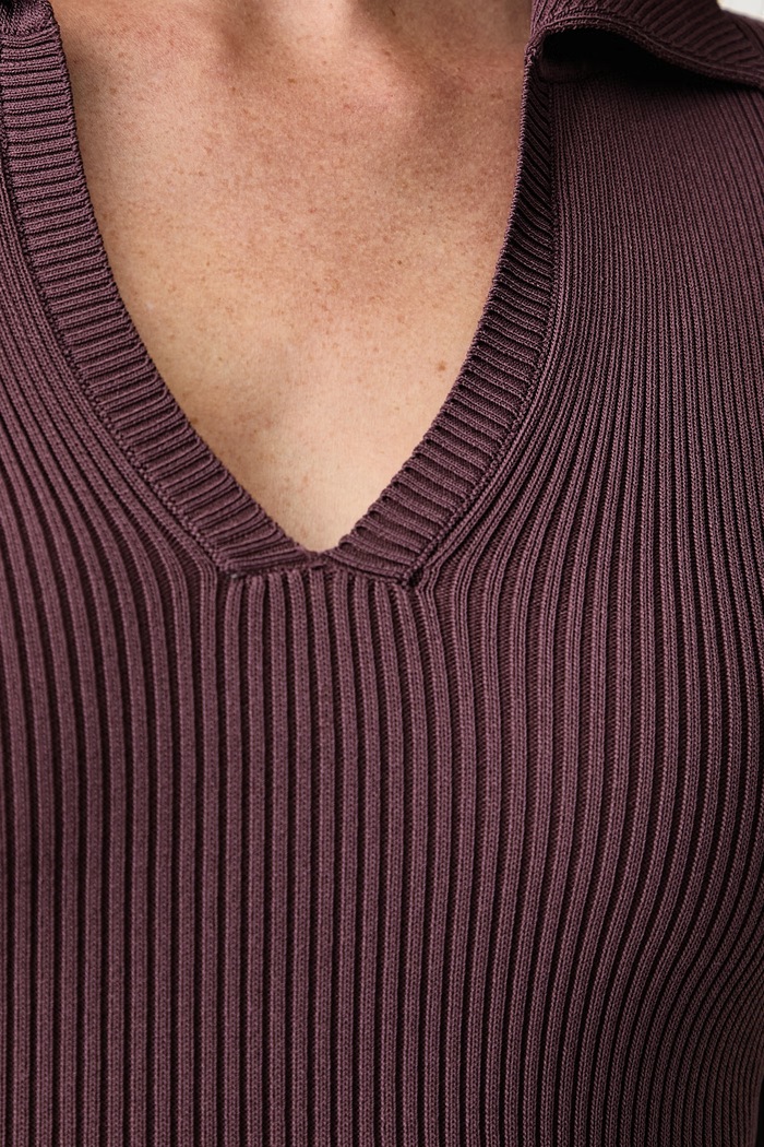 Sweter damski z wiskozą HERMAN Silvian Heach fioletowy GPA26097PO
