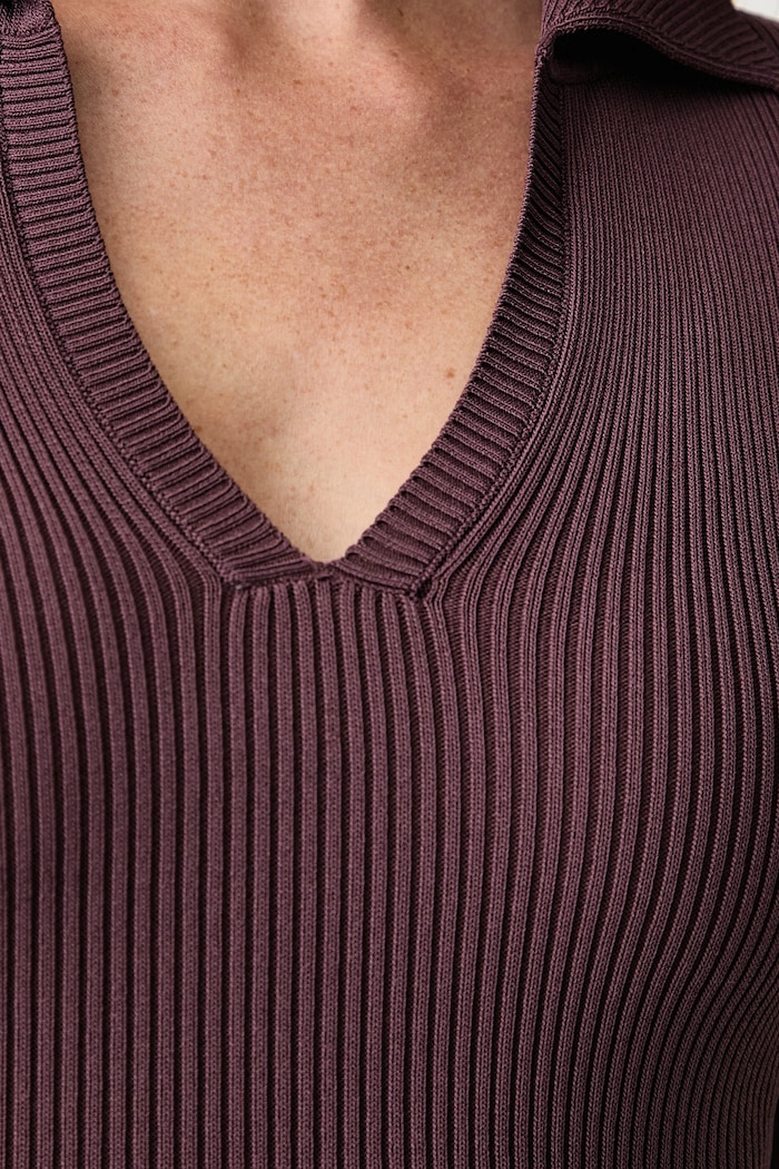 Sweter damski z wiskozą HERMAN Silvian Heach fioletowy GPA26097PO