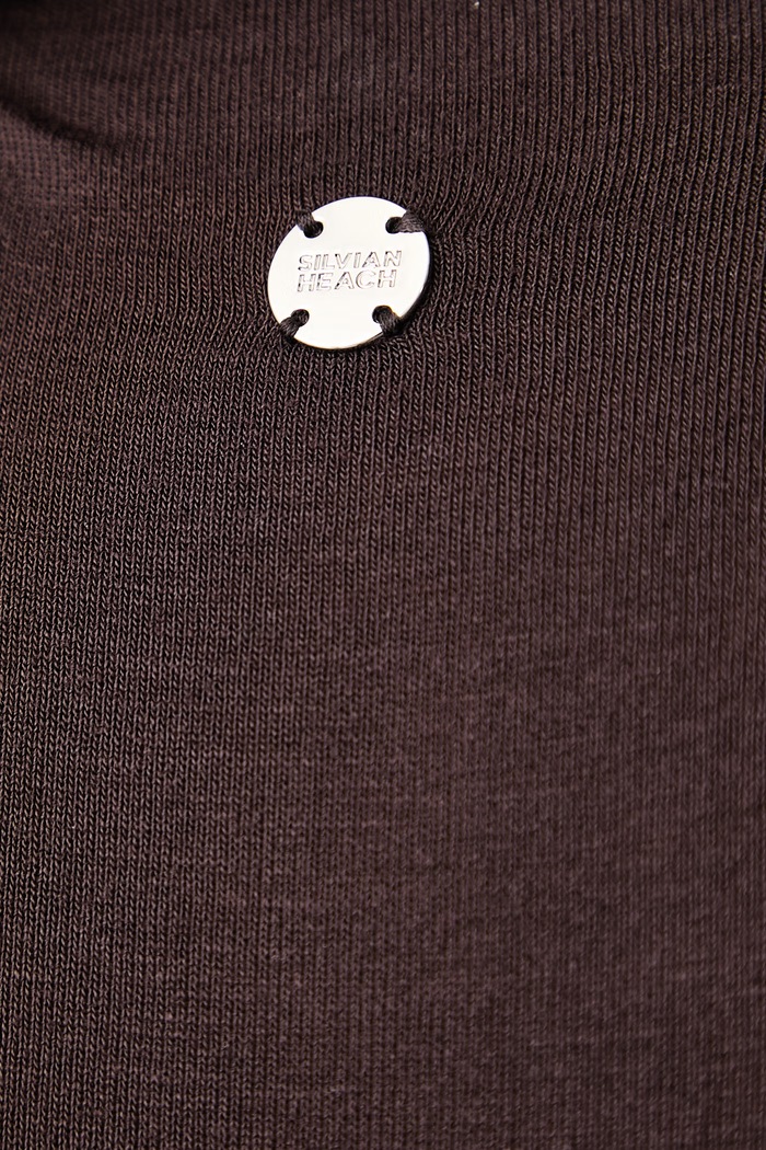 Longsleeve damski z wiskozy ALFA Silvian Heach brązowy GPA26147LU
