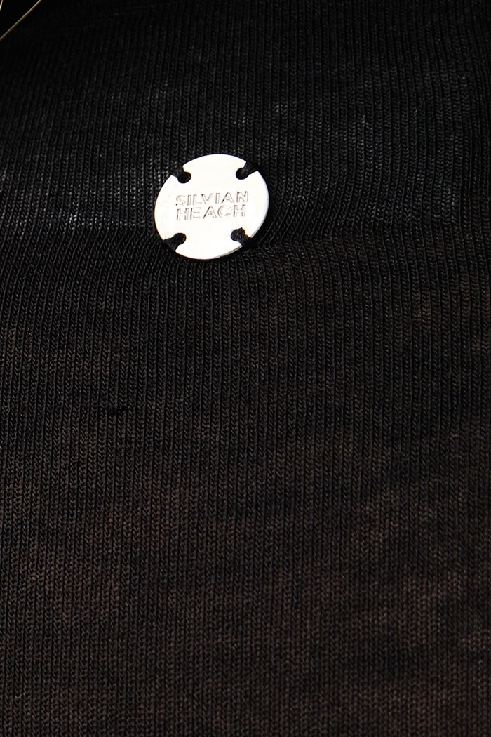 Longsleeve damski z wiskozy ALFA Silvian Heach czarny GPA26147LU