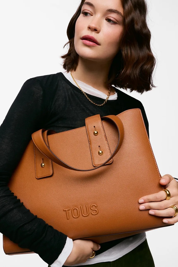 Tous torebka shopper damska z imitacji skóry 2002373545 brązowy