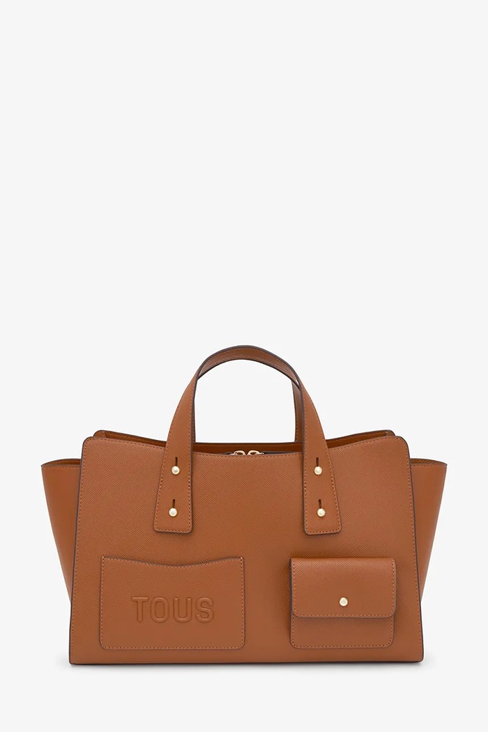 Tous torebka tote damska z imitacji skóry 2002437844 brązowy ZW26