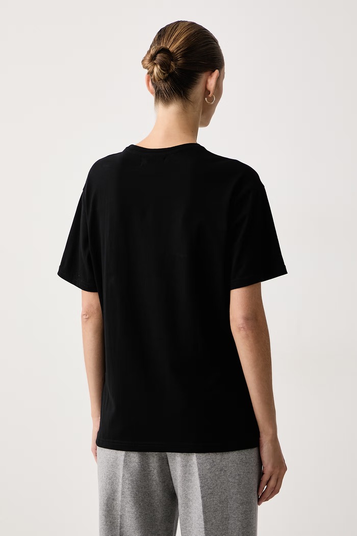Oblačila Muuv. Muuv oversize kratka majica ženska bombažna '80s ovesize.tshirt.80s črna