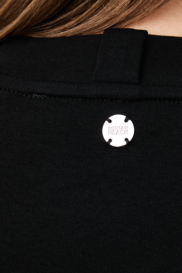 Tricou pentru femei cu bumbac JALUAN Silvian Heach negru GPA26120TS