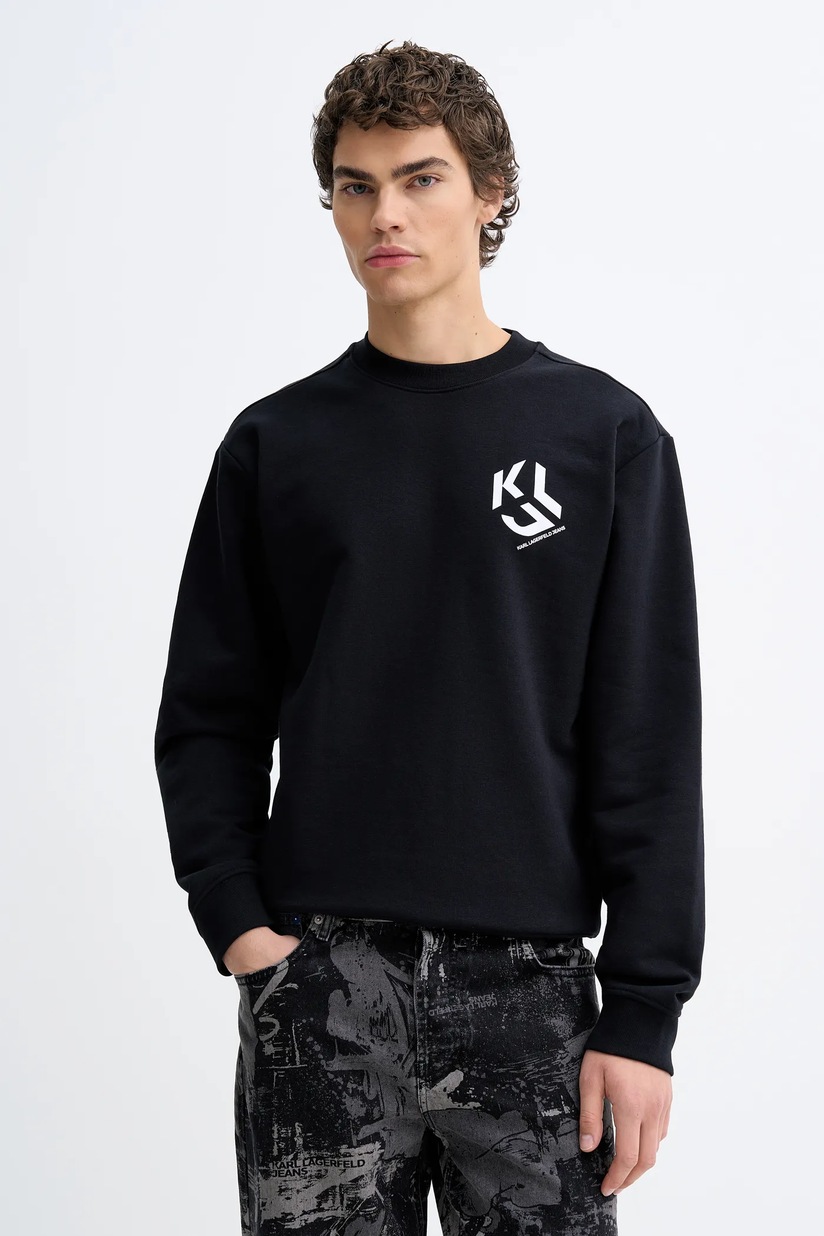 Хлопковая кофта Kenzo мужская цвет чёрный с аппликацией