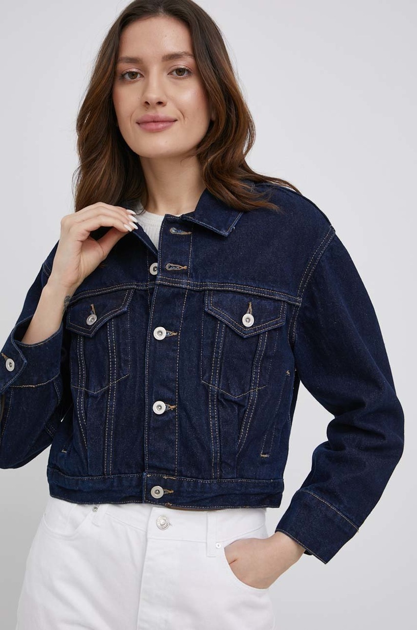 Джинсовая куртка Only женская цвет синий переходная oversize