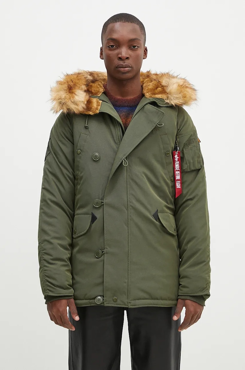 Alpha Industries parka men s green color at PRM US