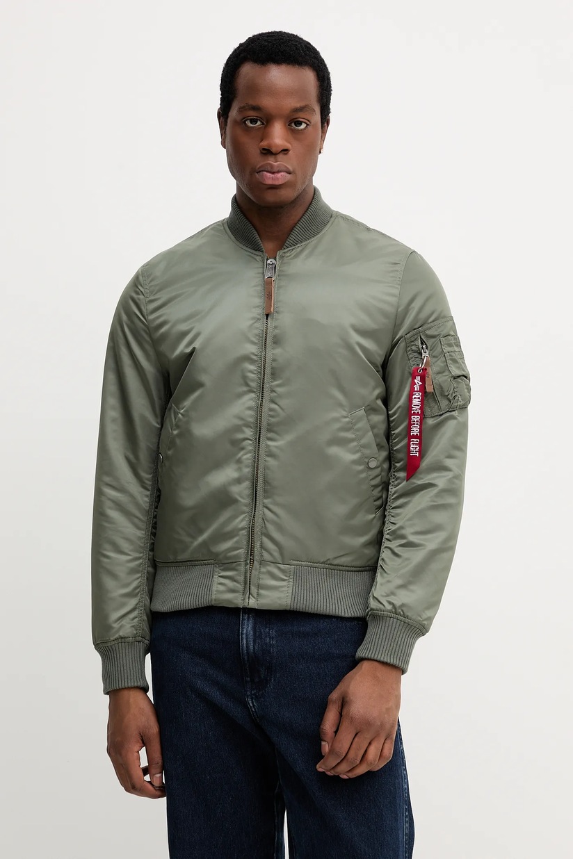 Alpha Industries bomber jacket MA-1 TT men's green color 191103.01