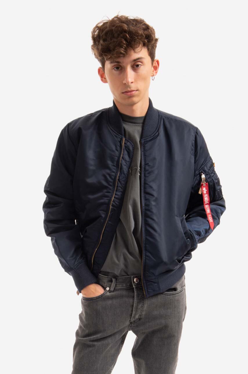 Alpha industries navy bomber jacket outlet