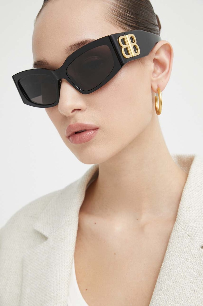Balenciaga okulary przeciwsłoneczne damskie kolor czarny