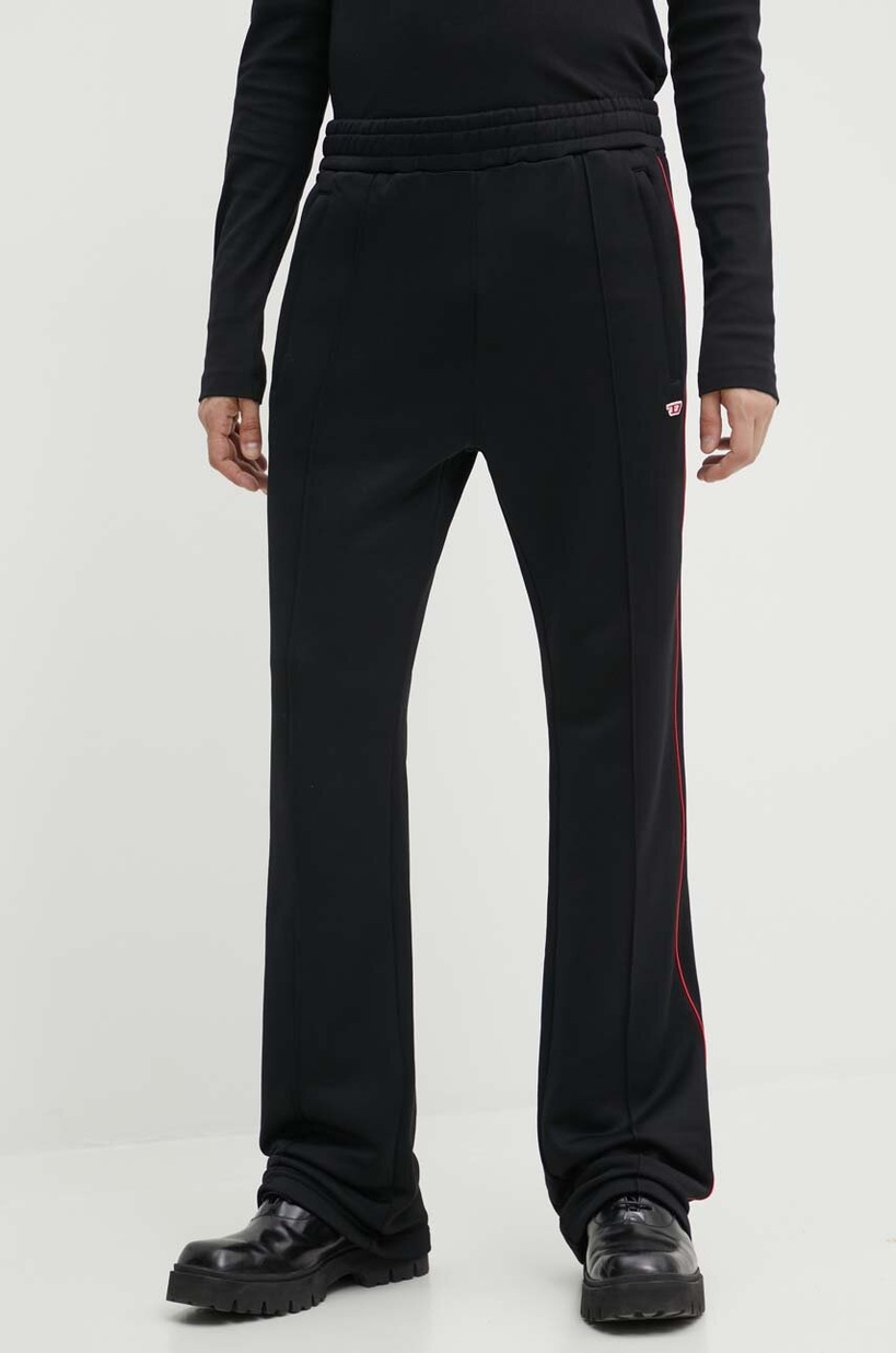 Diesel longsleeve D-RIBBER-LS-N męski kolor czarny gładki