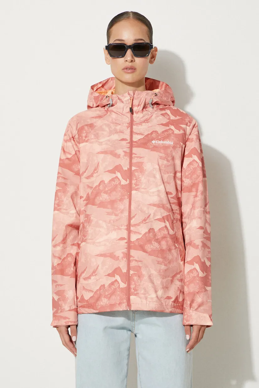 Columbia orange rain jacket discount