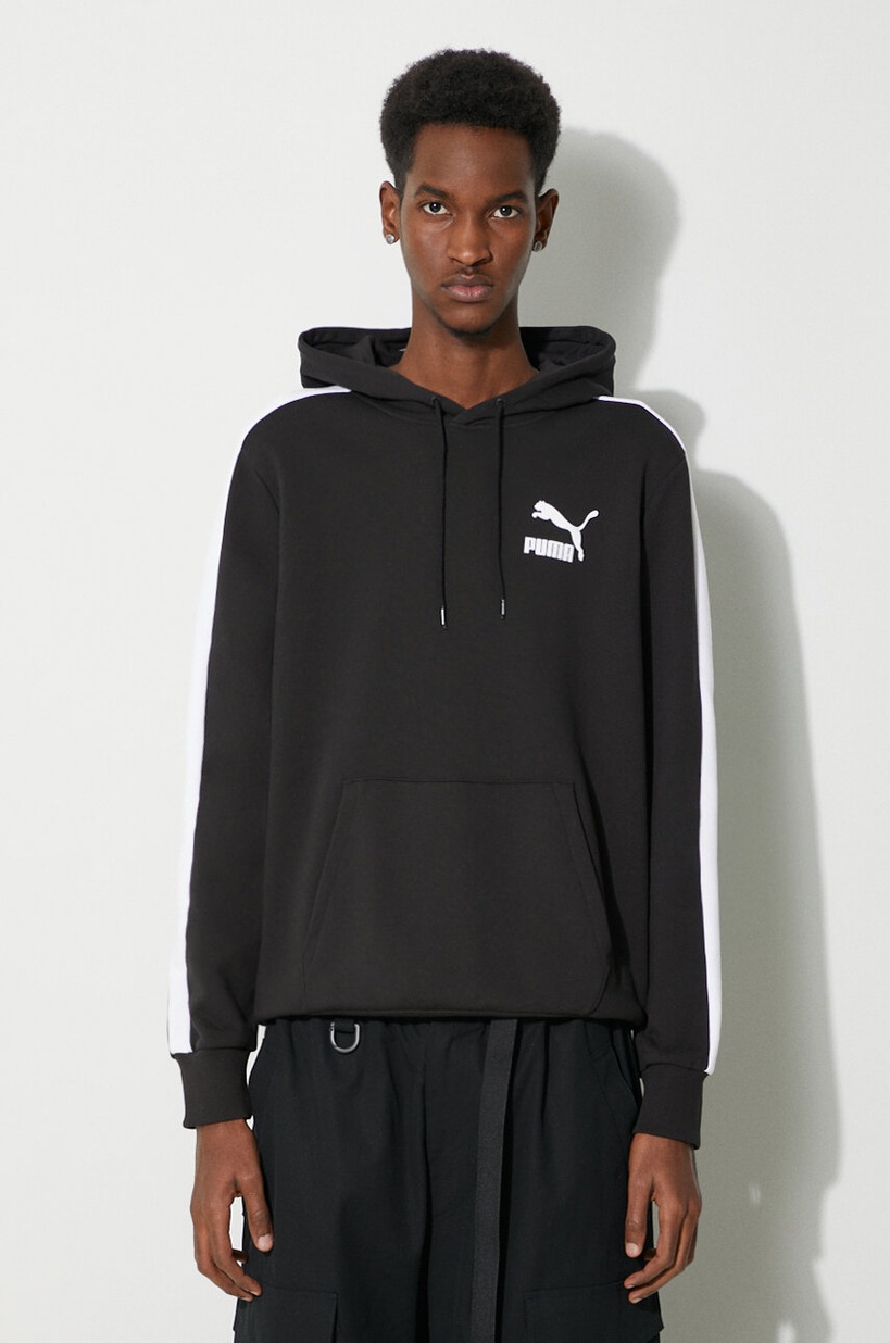 【BAON】[unisex] Flap Sporty Line Color Matching Sweatshirt Sport-Tek Sleeve Stripe Pullover Hooded Sweatshirt | Product