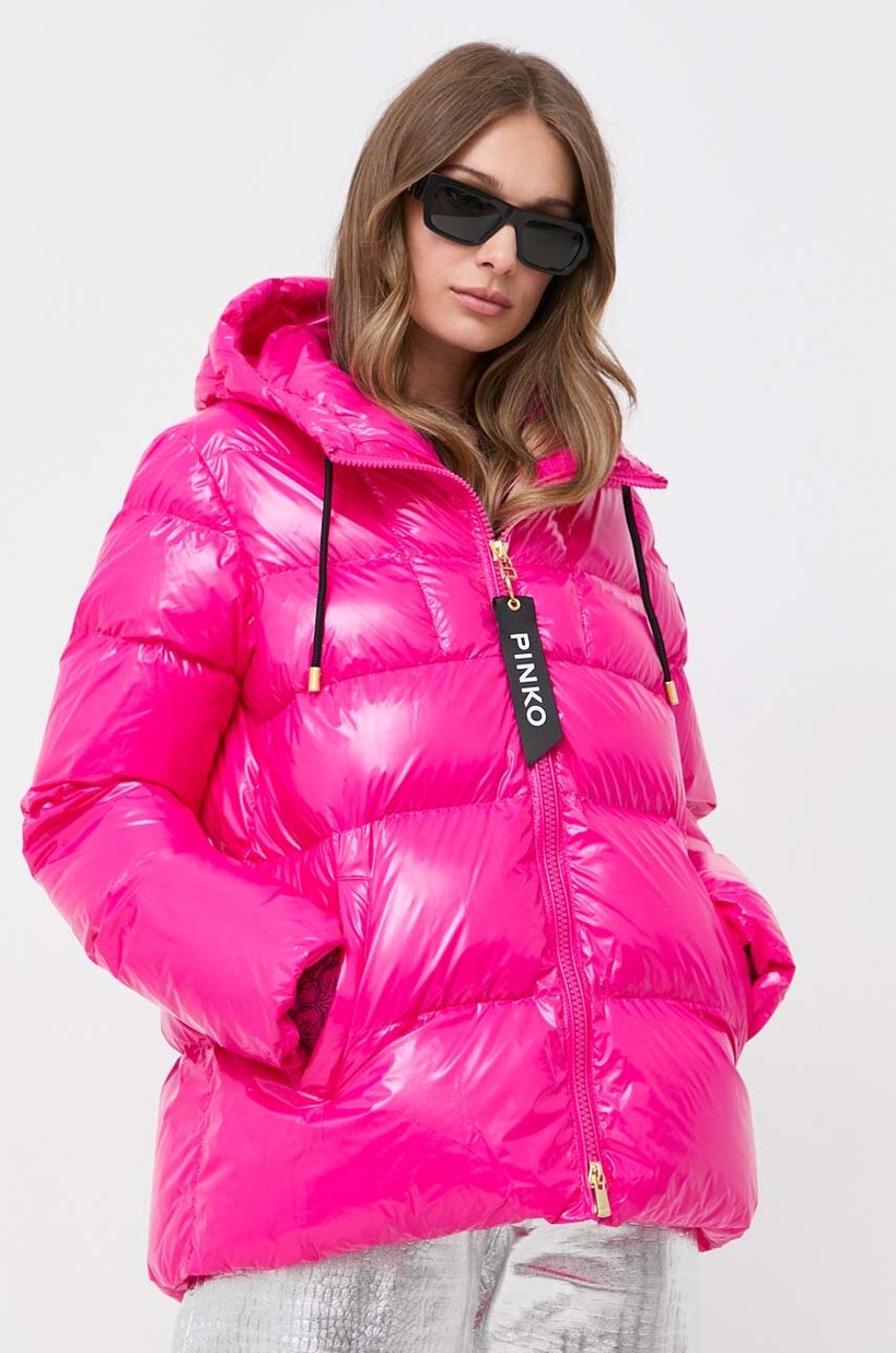 Pinko geaca femei, culoarea roz, de iarna | ANSWEAR.ro
