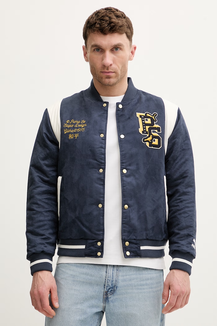 adidas Originals jacket Commercial Puff men's navy blue color