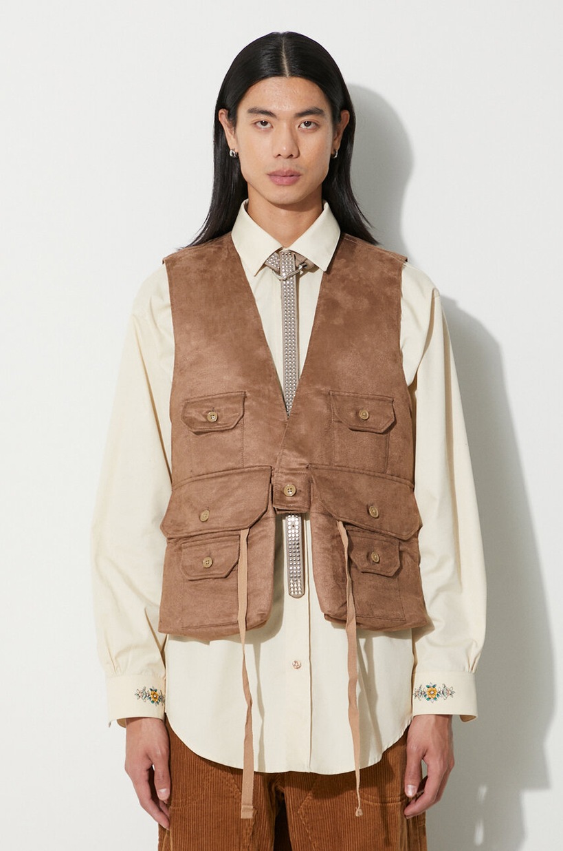 Engineered Garments vest Cover Vest men's black color 24F1C003