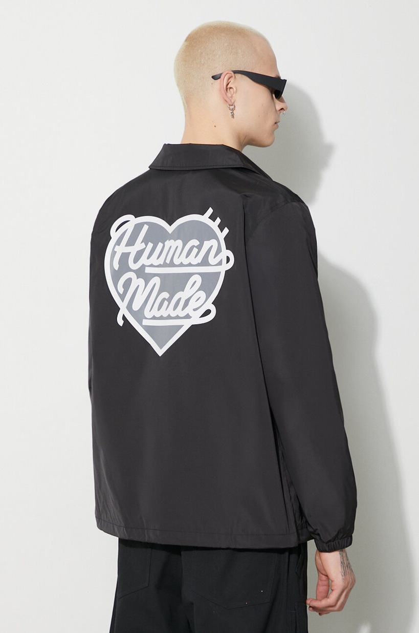 Human Made jacket Coach Jacket men's black color HM26JK002 at PRM US