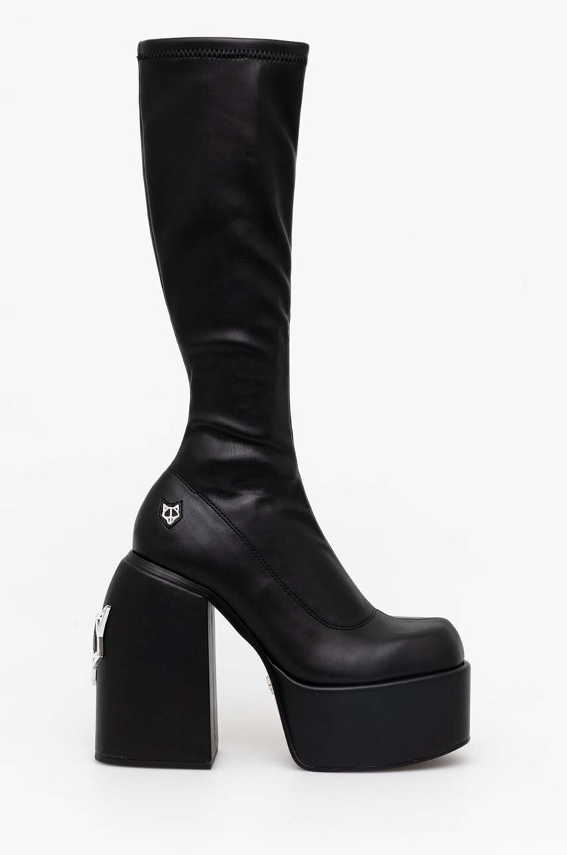 【Naked Wolfe】シークレットブラック Naked Wolfe kozaki Scar damskie kolor czarny na słupku