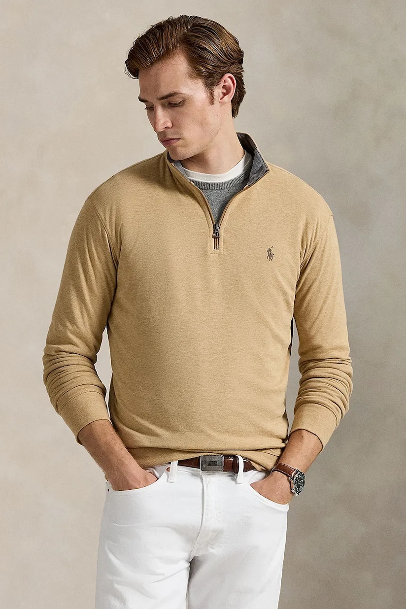 Polo Ralph Lauren sweatshirt brown color smooth 710812963 at PRM US Polo Ralph Lauren sweatshirt brown color smooth 710812963 at PRM US
