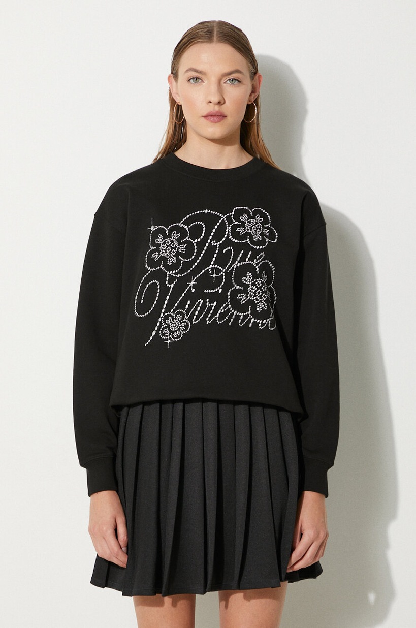 Kenzo cotton sweatshirt women's black color patterned