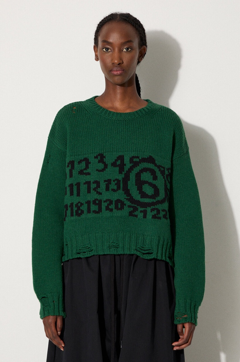 MM6 Maison Margiela wool jumper women's green color S62HL0029