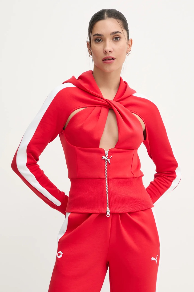 Coperni sweatshirt Puma x Coperni women's red color hooded smooth
