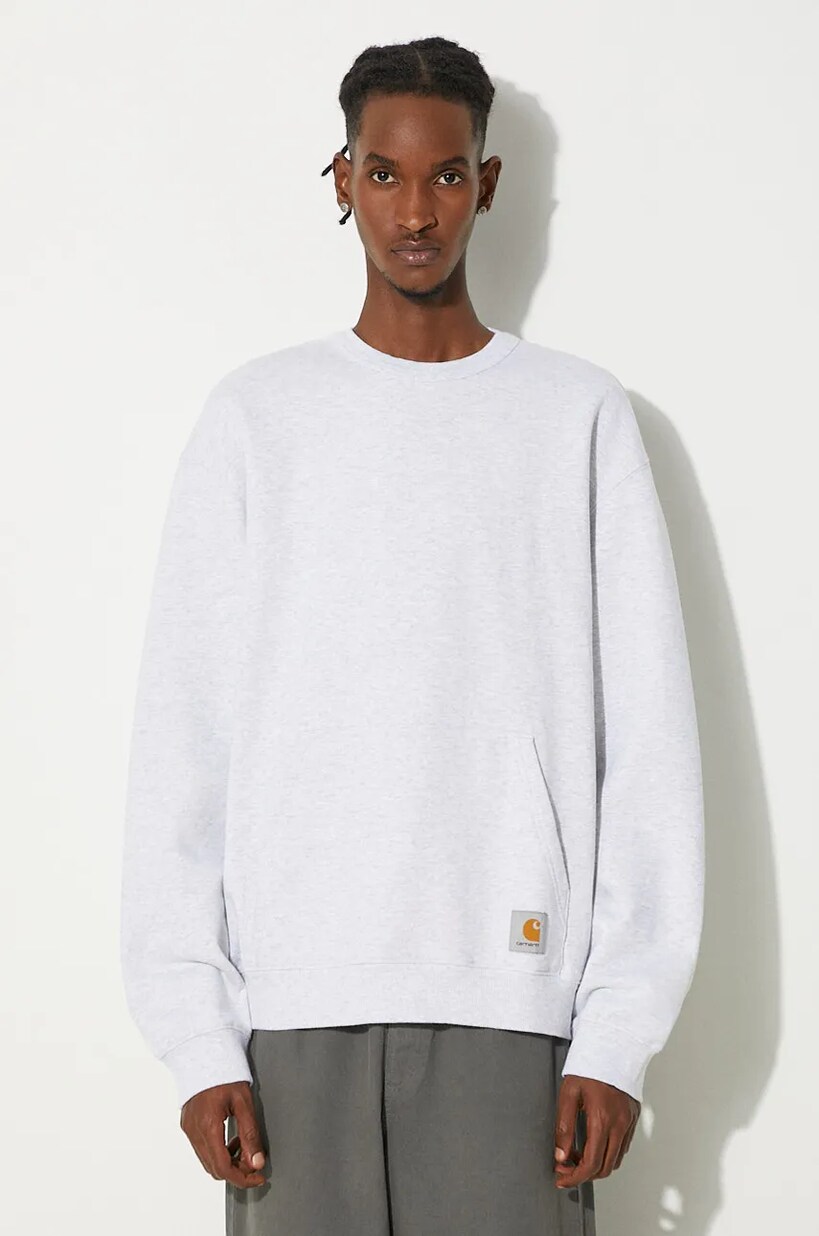 Carhartt WIP sweatshirt Chase Sweat men s gray color at PRM US