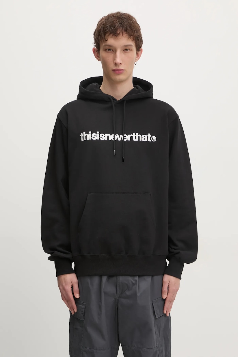 thisisneverthat cotton sweatshirt T-Logo Hoodie men's black thisisneverthat cotton sweatshirt T-Logo Hoodie men's black