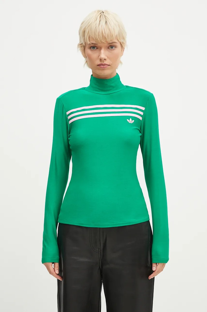 adidas Originals longsleeve shirt Longsleeve 3S Tee women's green adidas Originals longsleeve shirt Longsleeve 3S Tee women's green