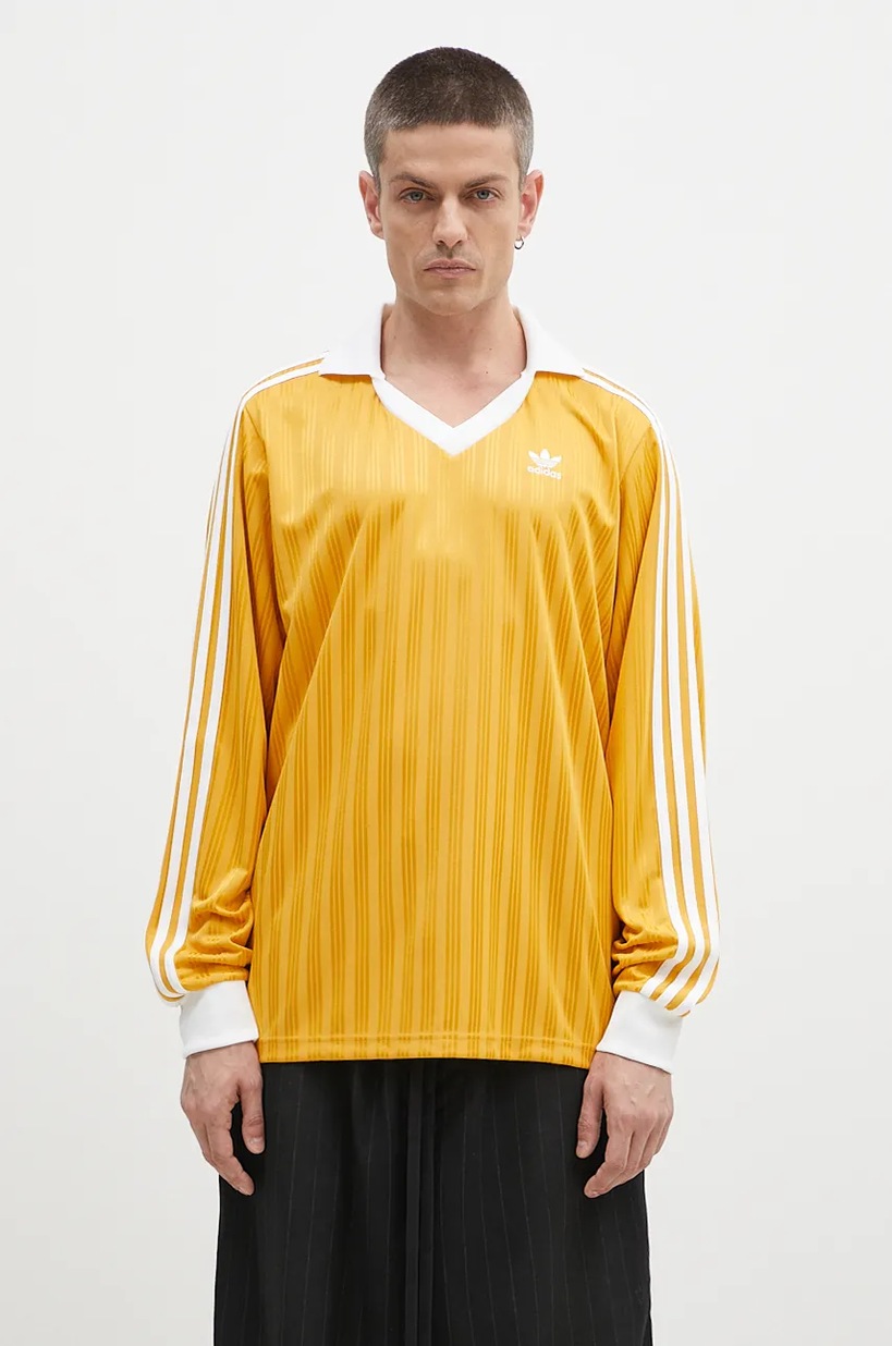 Лонгслів adidas Originals Pique чоловічий колір жовтий однотонний