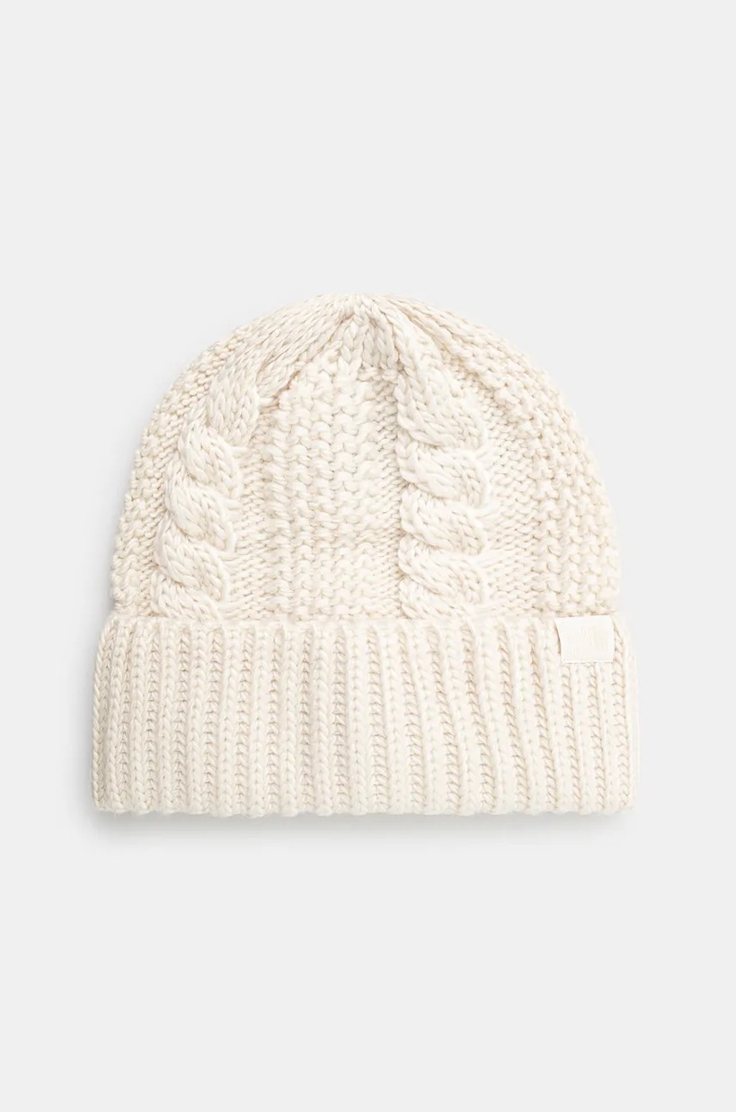 The North Face beanie Oh Mega Beanie beige color thick knit