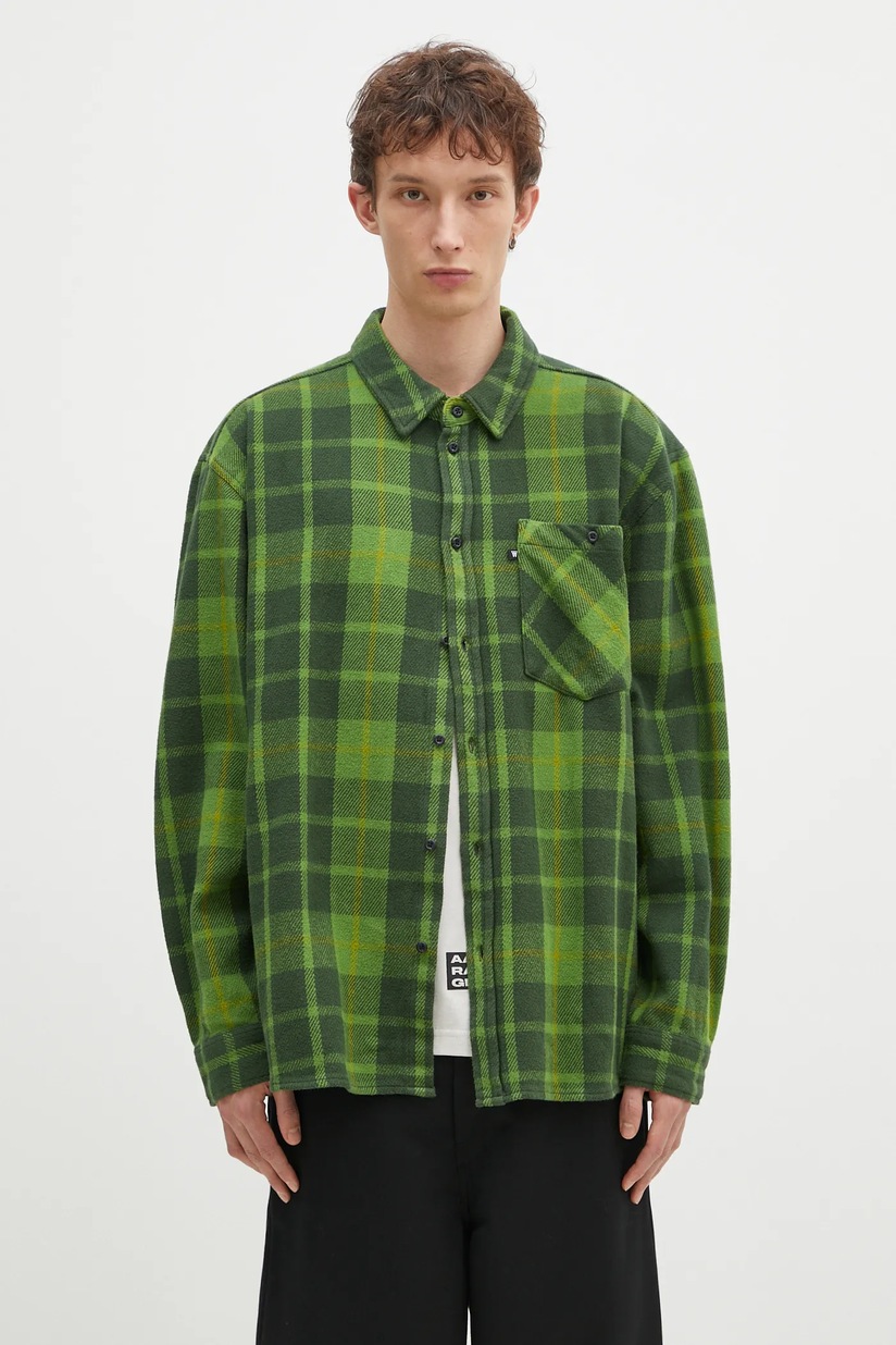 Wood Wood cotton shirt Day Heavy Flannel Shirt GOTS men's green