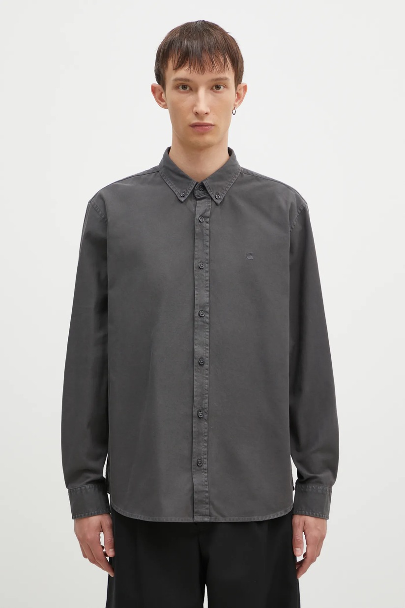 Carhartt WIP shirt Longsleeve Madison Shirt men's gray color