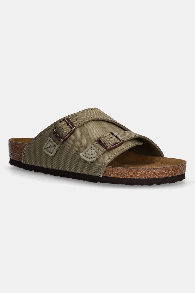 Замшевые шлепанцы Birkenstock Boston цвет зелёный 1025788 | ANSWEAR.ua