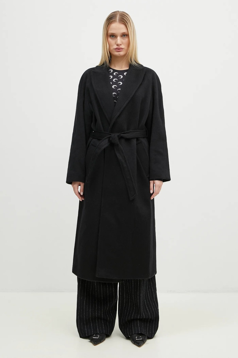Nanushka wool coat ALAMO black color NW23CROW01799 at PRM US