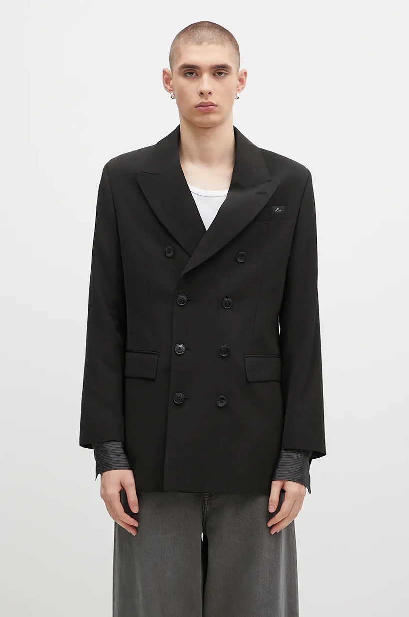 Andersson Bell wool blazer Soe Check Wrap Double Breasted Jacket