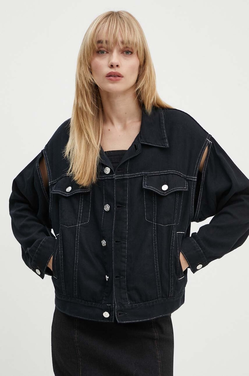 MM6 Maison Margiela denim jacket women's black color S62AN0121 at