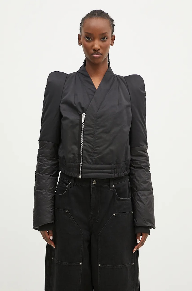 Rick Owens jacket Cropped Outershirt women's black color at Rick Owens jacket Cropped Outershirt women's black color at