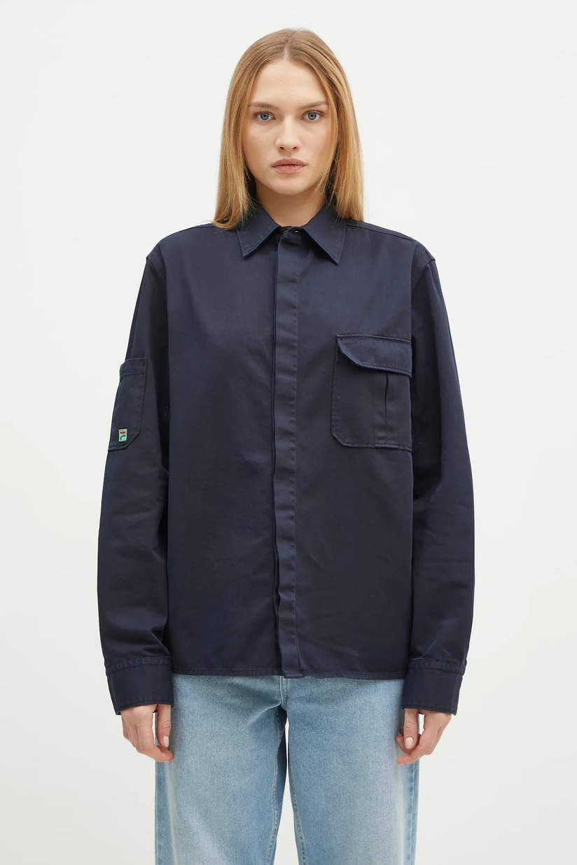 Maison Kitsuné denim jacket Denim Cropped women's navy blue color