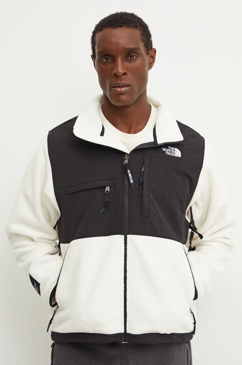 The North Face geaca Retro Denali Jacket barbati, culoarea bej, de