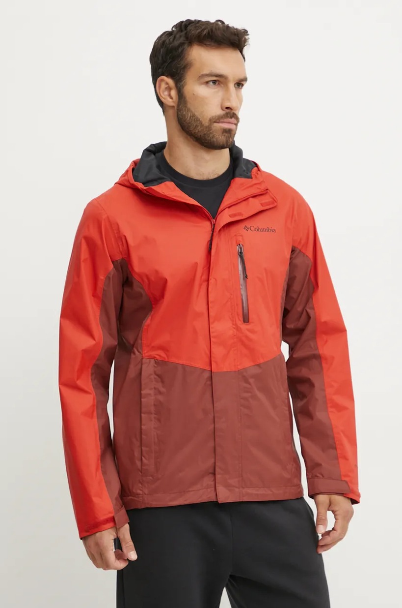 Columbia Pouring Adventure rain jacket Men's red 2117171 at PRM US