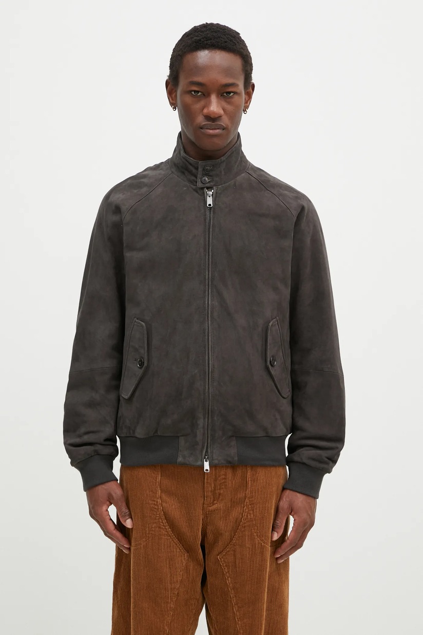 Baracuta suede jacket Suede Winter G9 men's gray color BRCPS0990