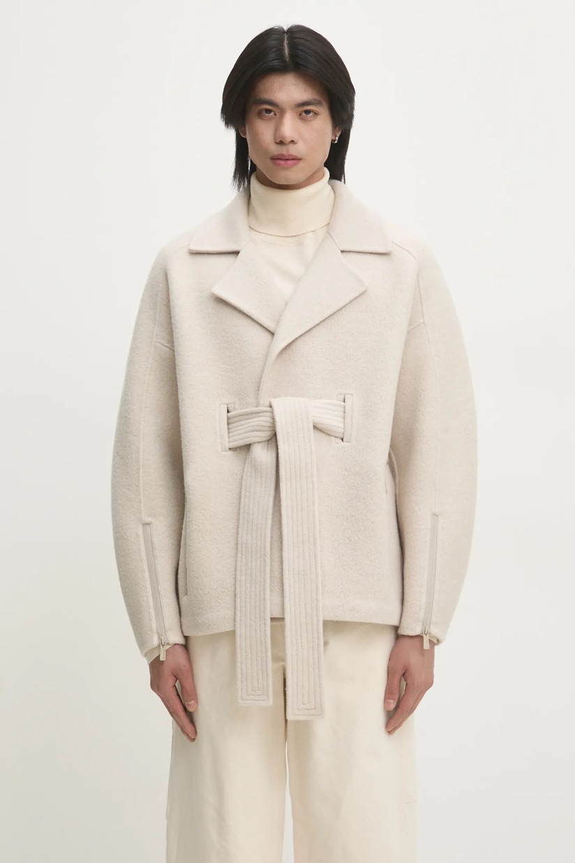 Maison Kitsuné cotton jacket Workwear beige color OM02117WW9040 at