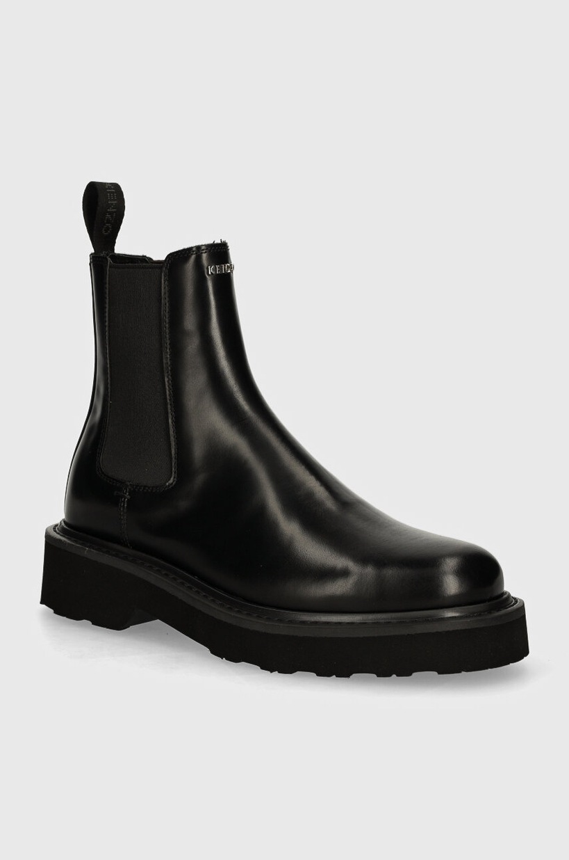 mitzen33です。② Кожаные полусапоги Kenzo Ukio Chelsea Boots женские цвет чёрный на